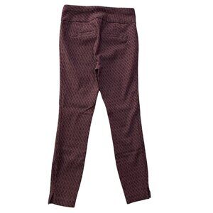 NY & Co 7th Avenue Design Skinny Dress Pants Women's Size Small Burgundy Stretch